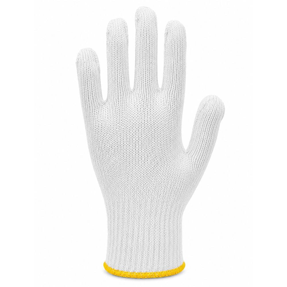 Stellar Cotton / Poly Knitted Gloves, Bleached White - Image 2