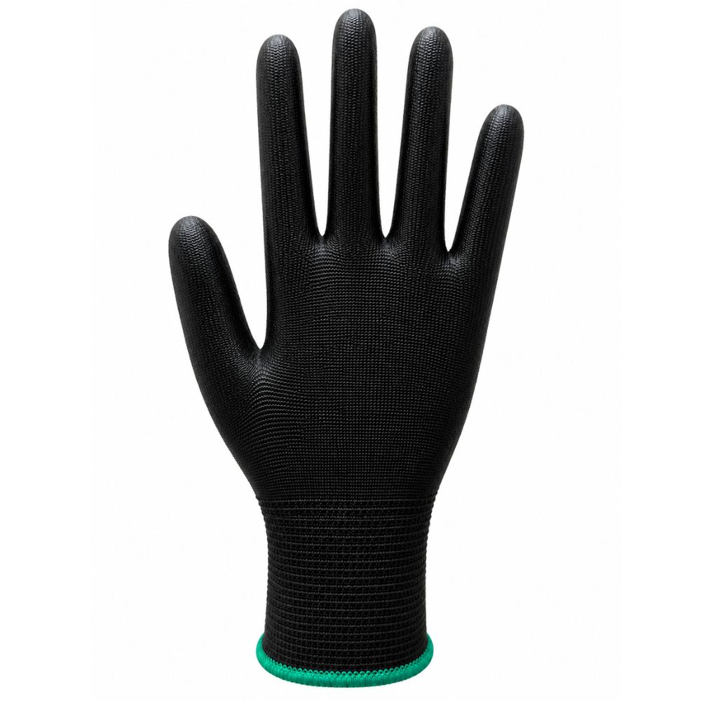 Stellar PU Coated Gloves, Polyester Liner- Black - Image 2