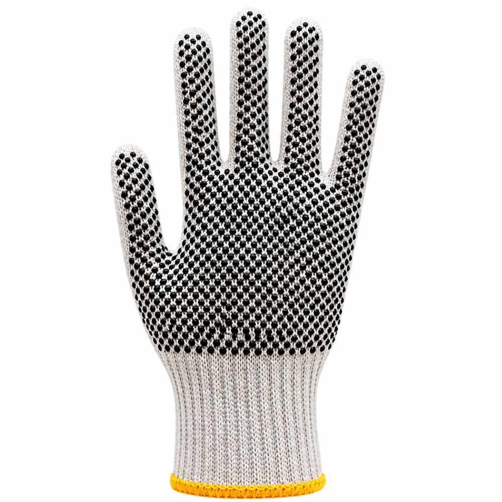 Stellar Cotton / Poly Knitted Gloves with PVC Dots - Image 2