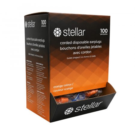 Stellar Foam Ear Plugs, Corded, Orange