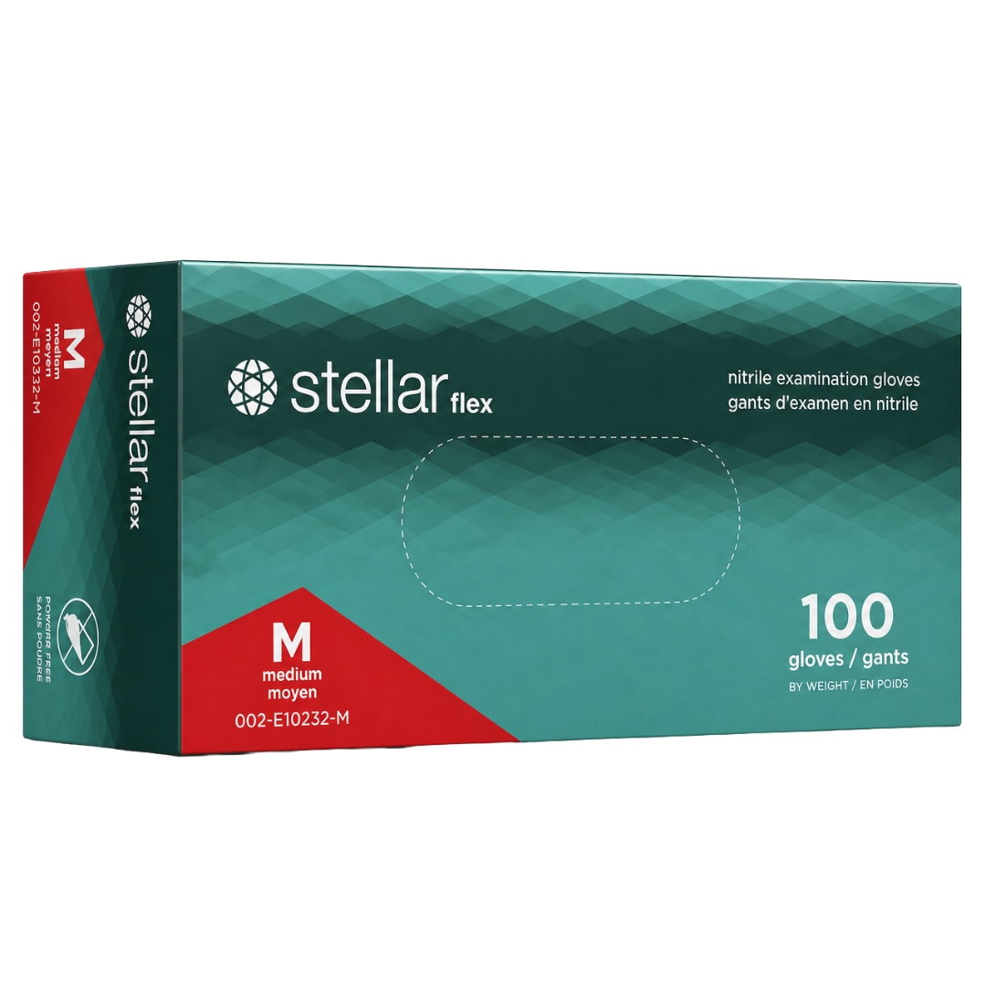 Stellar Flex Nitrile Examination Gloves, Natural Colour, PF -100/ Box - Image 2