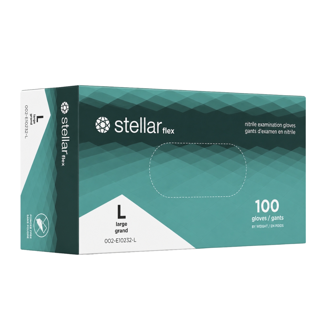 Stellar Flex Nitrile Examination Gloves, Natural Colour, PF -100/ Box - Image 3