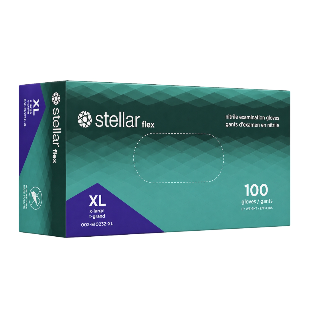 Stellar Flex Nitrile Examination Gloves, Natural Colour, PF -100/ Box - Image 4